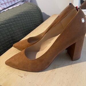 Tommy Hilfiger Women's Tan Suede Heels